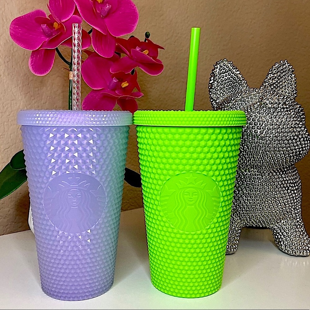 🤍💚Starbucks Green studded tumbler cup & Starbucks icy white tumbler